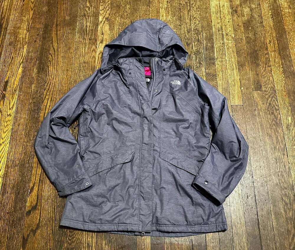 The North Face Women's Grey Hooded Zip Jacket Size XL
